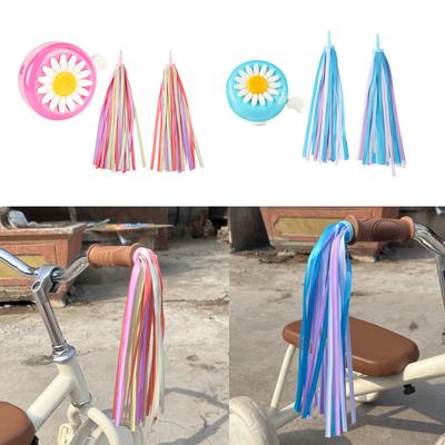 Campanelli per Biciclette da Bambino con Nastrini Colorati Suono Forte Biciclette per Bambini Manubrio Clacson e Nappine da Manubrio Ornamenti