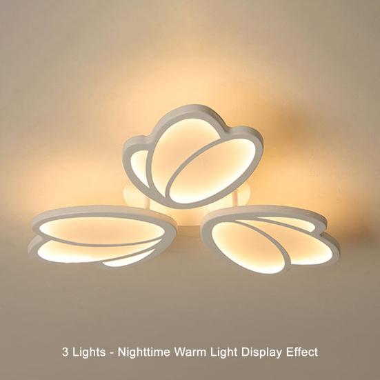 Lampă de plafon LED pentru living Lumină moale Protecție ochi Lampă cu reglare inteligentă Design petală Lampă Economisire energie Iluminat decor pentru casă