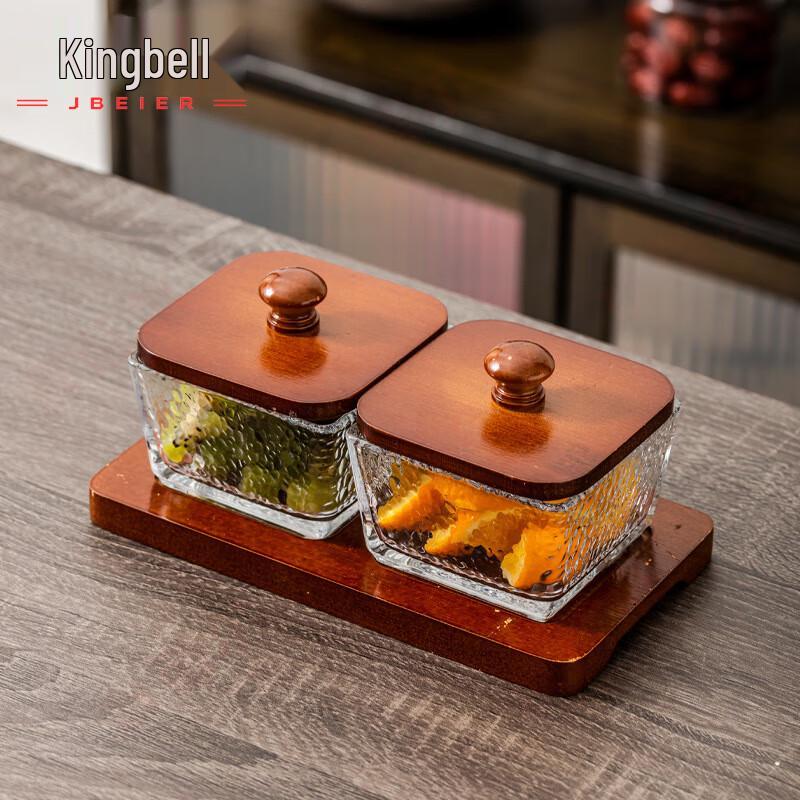 Elegant Glass Divided Snack & Fruit Tray with Lid 1 pc