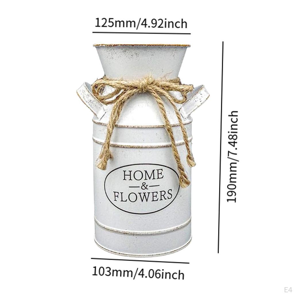Bucket Container Flower Planter Milk Jug for Rustic Desktop Storage