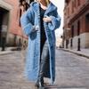 Women Casual Solid Knit Button Plus Size Long Sleeve Sweater Long Cardigan Coat