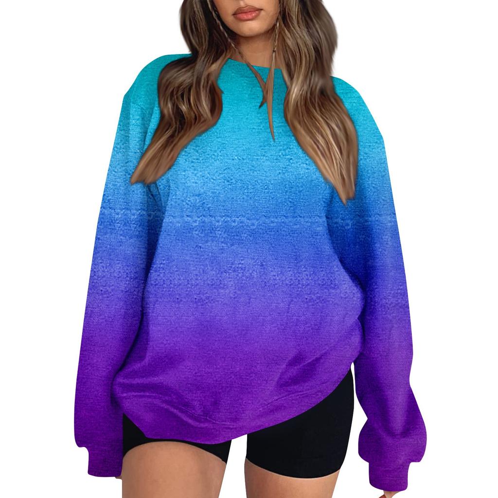 Damskie Topy Damska Bluza z Długim Rękawem Casualowy Okrągły Dekolt Luźny Krój Pulowerowe Polarowe Topy