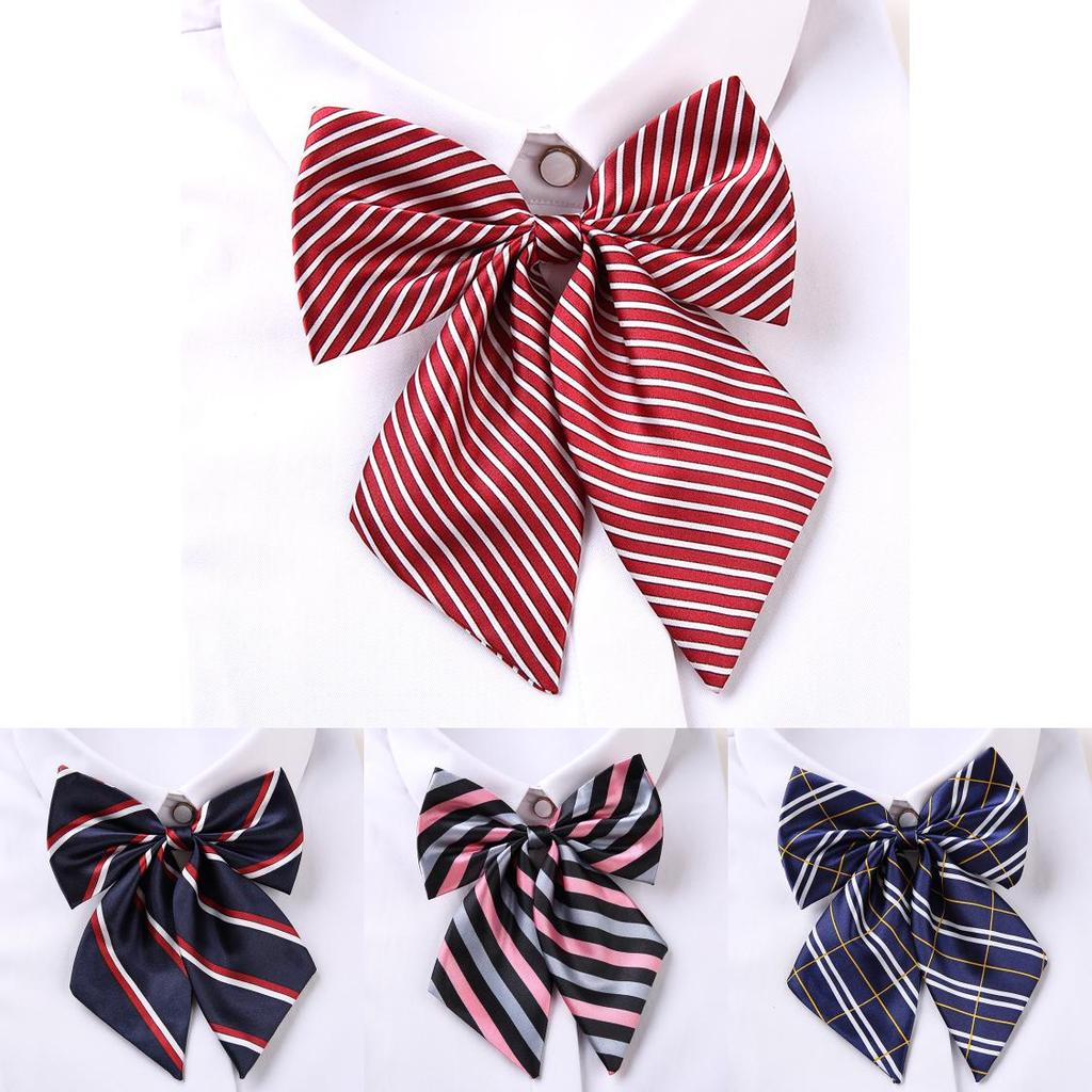 Professional Blended Fabric Neck Flower With Striped Pattern For Office Uniforms And Hospitality