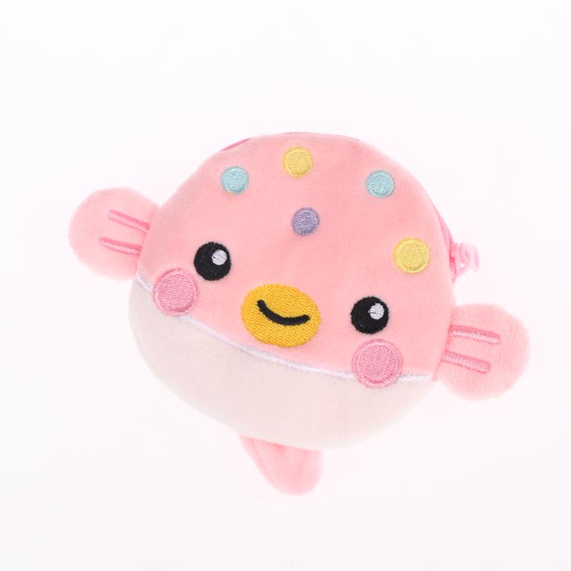 1Pcs Plush Zipper Coin Wallet Cute Pufferfish Mini Coin Purse Women'S Small Change Bag Key Earphone Pouch