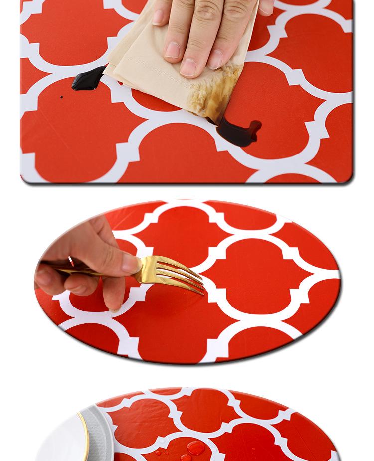 PEVA Elastic Round Moroccan Table Cover - Nordic Minimalist Flannel Stretch for Outdoor Patio