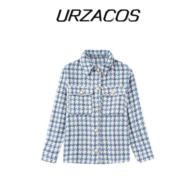 Ur New Women's Artificial Pearl Button Texture Shirt