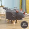 Children's Solid Wood Elephant Stool - Cute, Creative, Cartoon Animal Design for Home and Shoe Changing