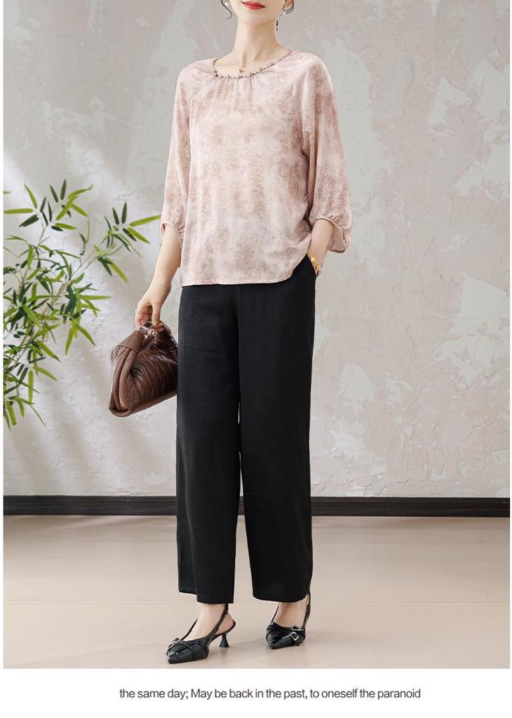 Summer Elegant Age-Defying T-Shirt & Top Two-Piece Set for Middle-Aged Women