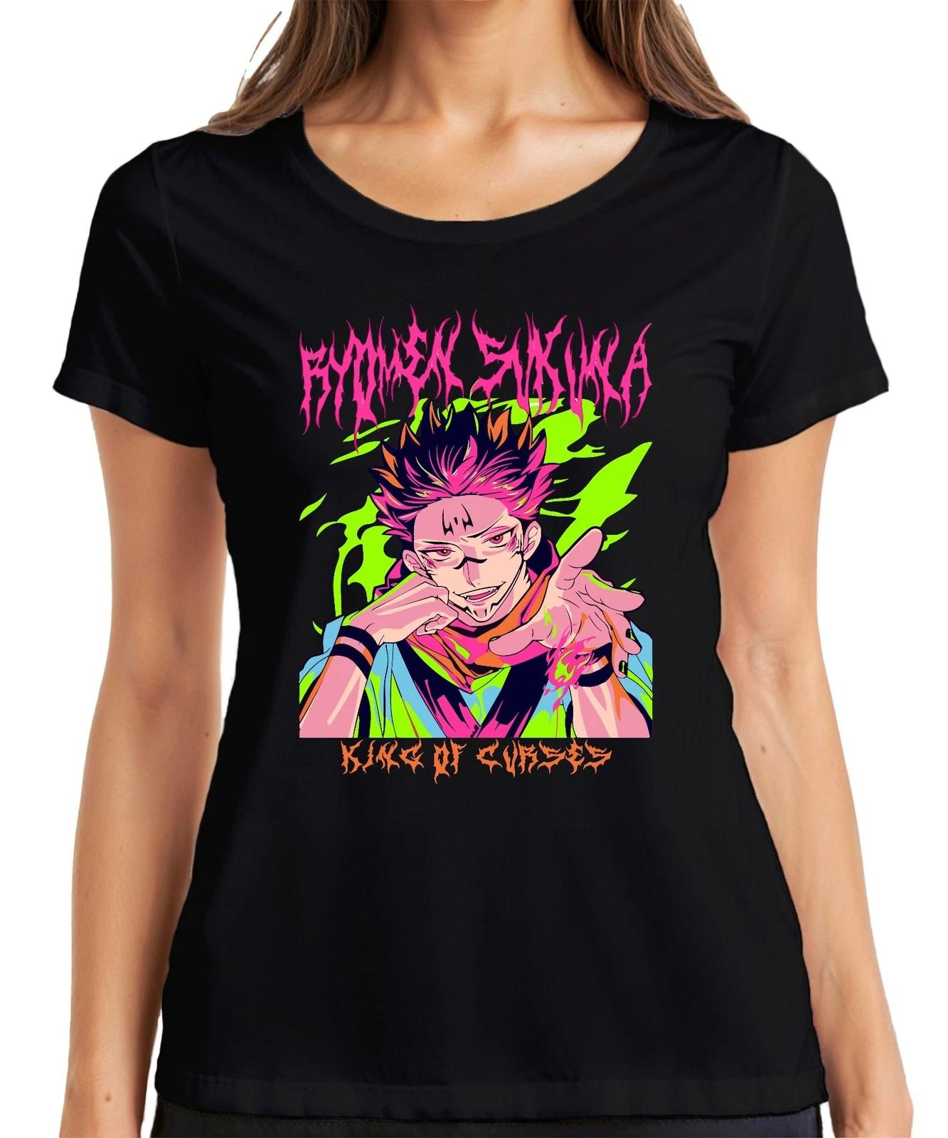Jujutsu Kaisen Ryomen Sukuna King of Curses Anime Ästhetik Fan Damen T-Shirt XS