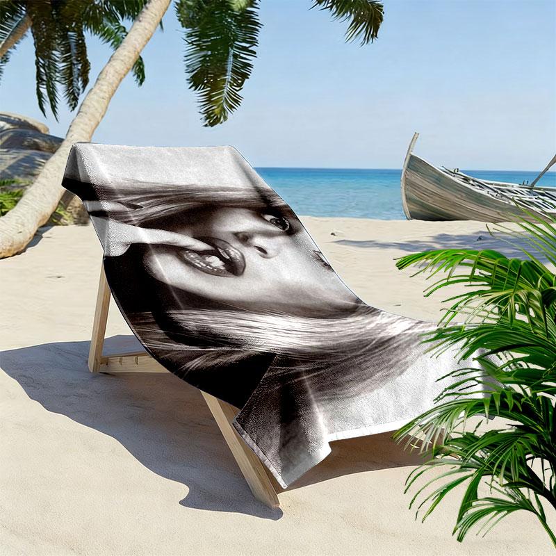 Sabrina Print Beach Towel, Large Soft Quick Dry Towel for Beach Camping Swimming