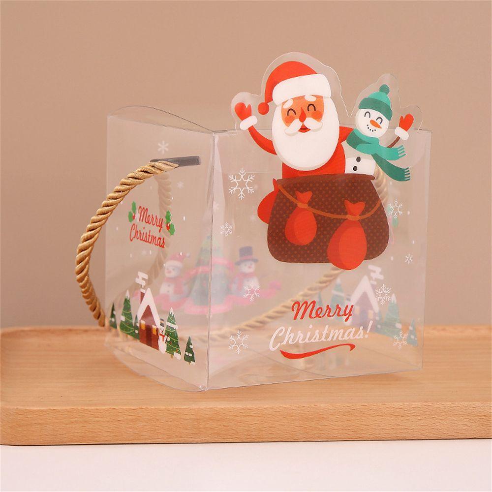 

Santa Claus With Handle Christmas Decor Cake Package Snowflake Elk Gift Box Christmas Gift Bags