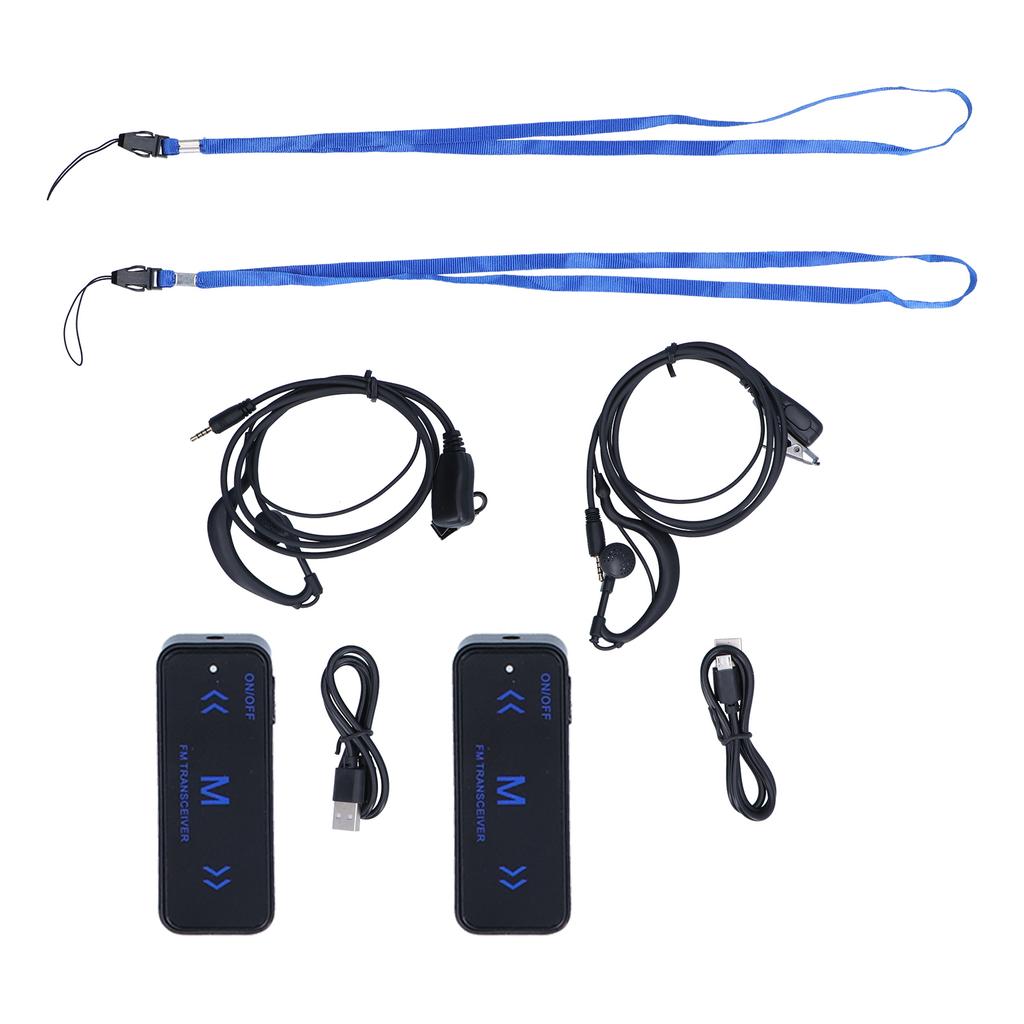 1 Pair Mini Radio Walkie Talkie Ultra Thin 2‑Way Radio Earpiece for Supermarkets Shopping Centers