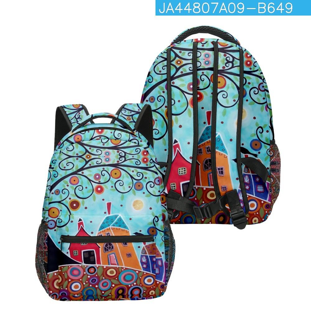 Fashion Novelty Cool Oil Painting Student Bookbag Notebook Backpacks 3D Print Oxford Waterproof Boys/Girls Travel Backpacks