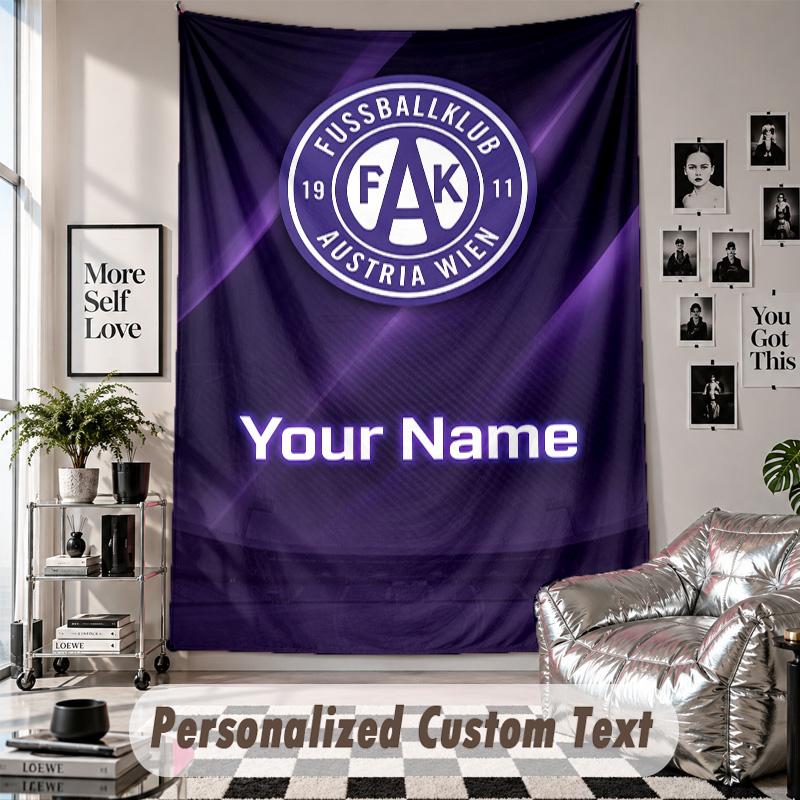 Custom Tapestry Wall Hanging, Austria Wien FC Personalized Name Text Home Wall Decor