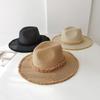 Cappello Panama da Donna per Vacanze al Sole in Spiaggia Cappello Parasole Fedora con Bordo in Rafia Cappello di Paglia