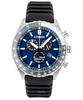 Eco-Drive Chronograph Silicone Strap Blue Dial AT2569-04L 100M Men's Watch