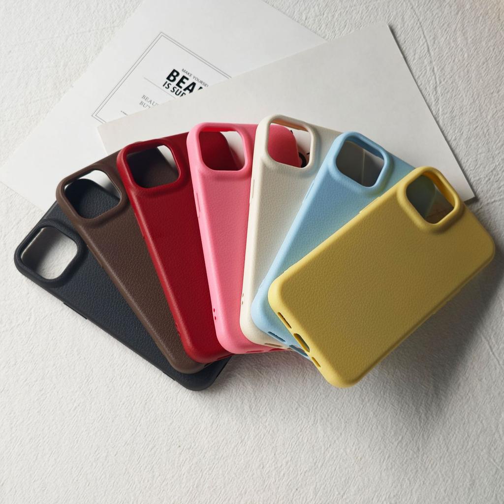 Leather Texture TPU Soft Case Compatible with iPhone 16 Pro Max Apple 13/14 Phone Case Manufacturer Wholesale Styles Materials