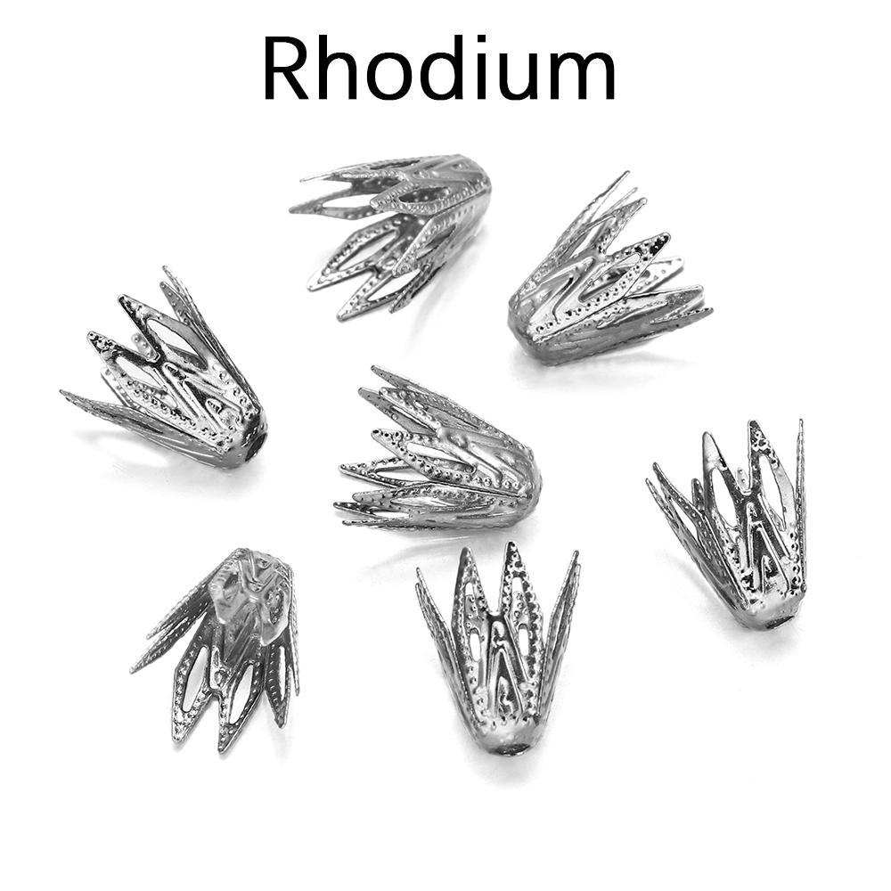 100 teile/los Aushöhlen Blume Form Filigrane Kegel Ende Perlen Kappen Für DIY Armband Ohrringe Schmuck Machen Liefert Zubehör