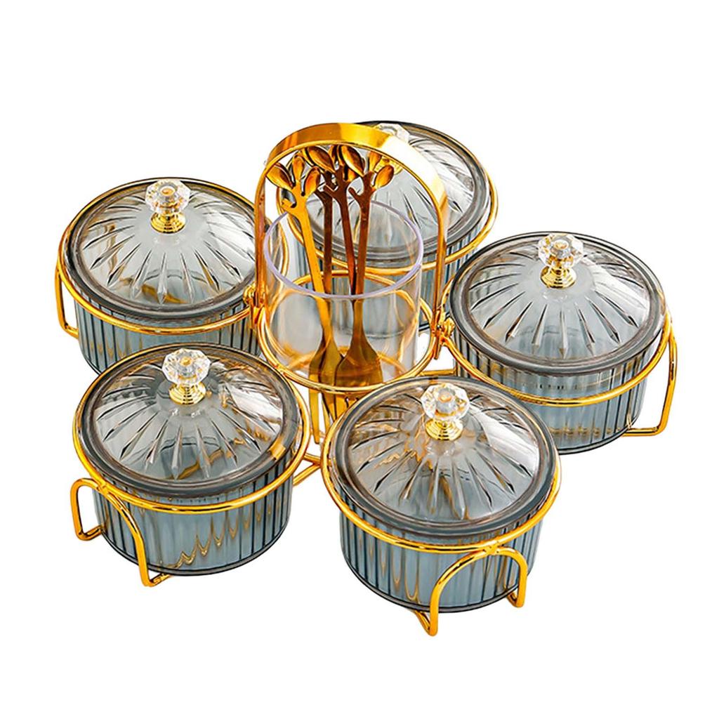 Divided Dried Fruit Snack Serving Plate Nuts Tray Divided Serving Tray with Lids