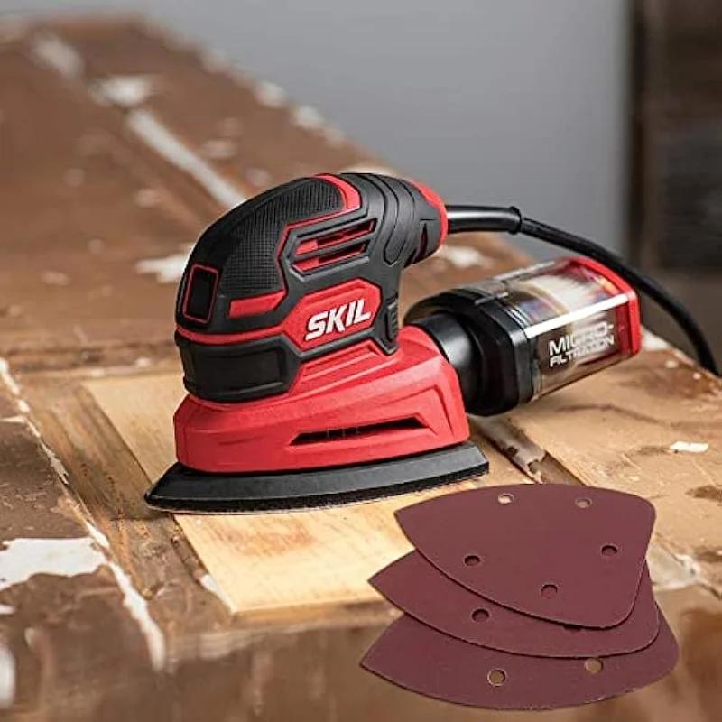 Hârtie abrazivă pentru șlefuit de detaliu, 240 de granule, perne de șlefuit cu șlefuit cu 5 găuri Foi de șlefuit cu cârlig și buclă pentru șlefuit cu detalii de palmier pentru mouse de 140 mm