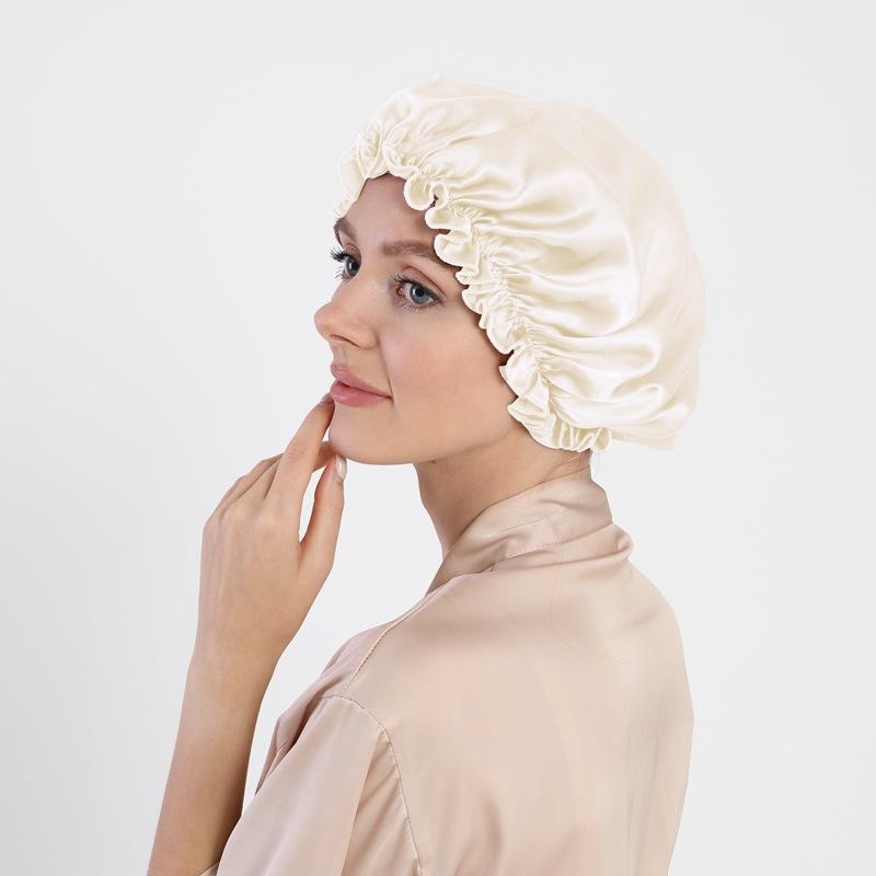 Mulberry Silk Hair Care Round Cap 16 Mmi Silk Nightcap Headgear Chemotherapy Cap Silk Shower Cap