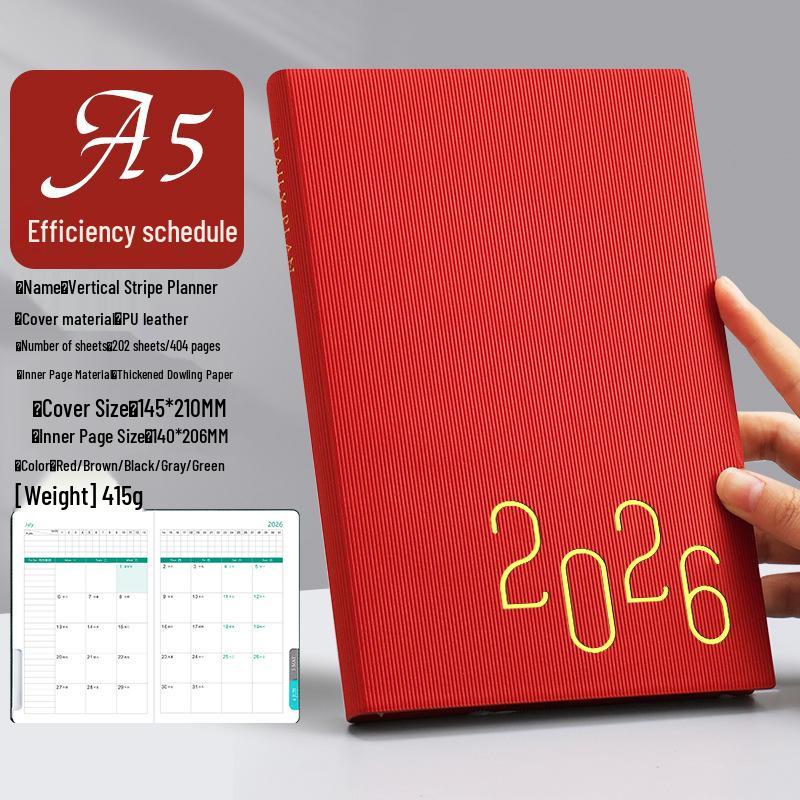 2026 A4 Daily Planner: Efficient, Thick, Self-Fillable Timeline Notebook