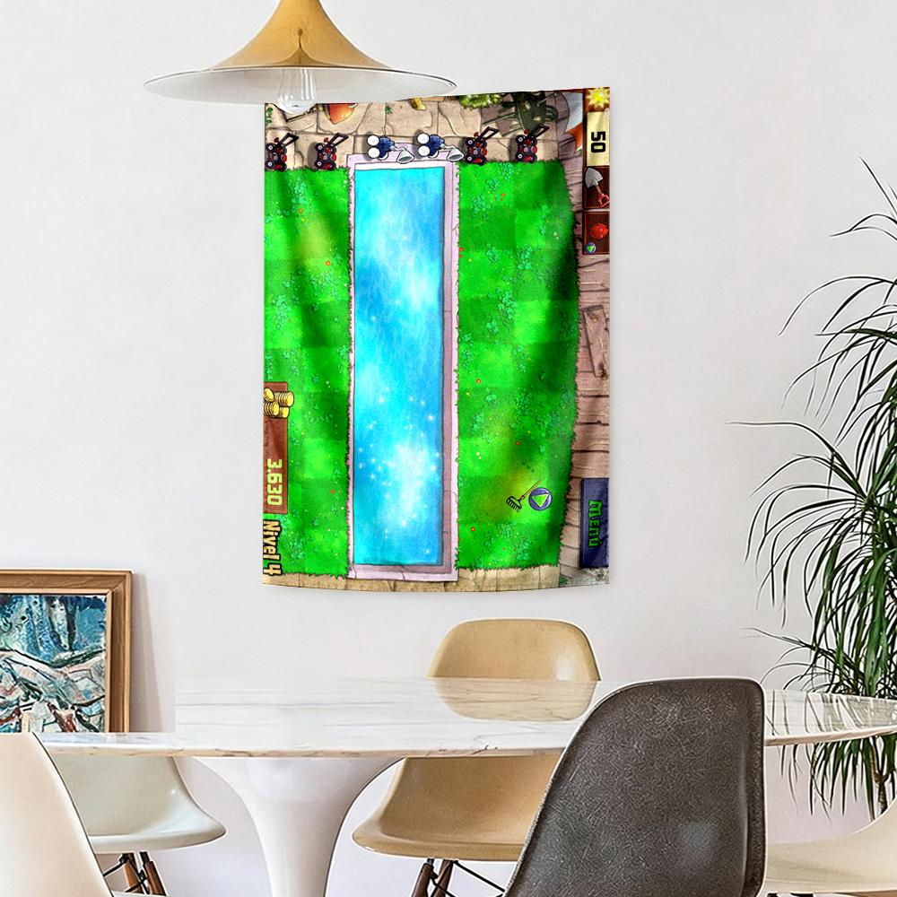 Plants Vs. Zombies Handwoven Tapestry Psychedelic Art Suitable for Balcony Bedroom Studio Wall Year-Round Gallery Wall Gift for Friends Family