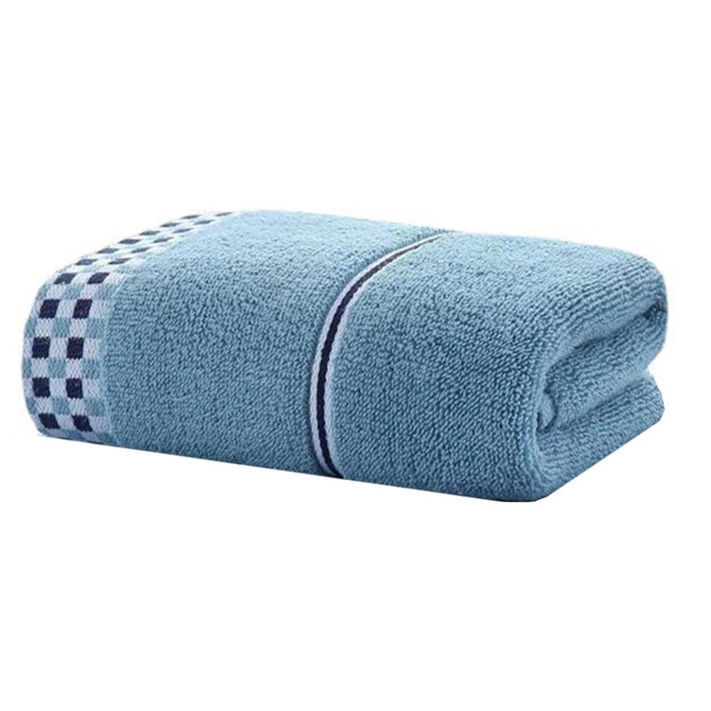 

Bathroom Decor 70*140cm Pure Cotton Towel Household Towel Generous Size Lint-free Finish Stylish Bathroom Accessory синий