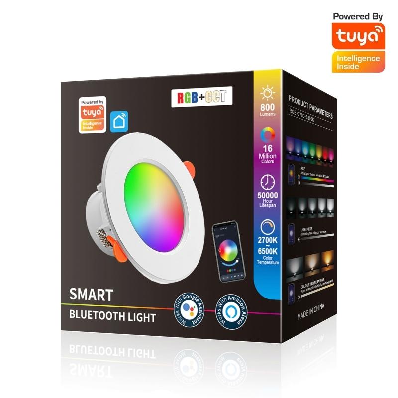 Plafoniera LED Dimmerabile AC85-265V 10W 15W Controllo Graffiti Intelligente APP Vocale RGB CW Colore Pieno Faretti Incassati a Soffitto