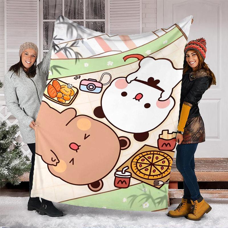 Bubu Dudu Theme Printed Blanket - Perfect for Couch, Bed, Travel & Outdoor Use | Machine Washable, Cozy & Durable.