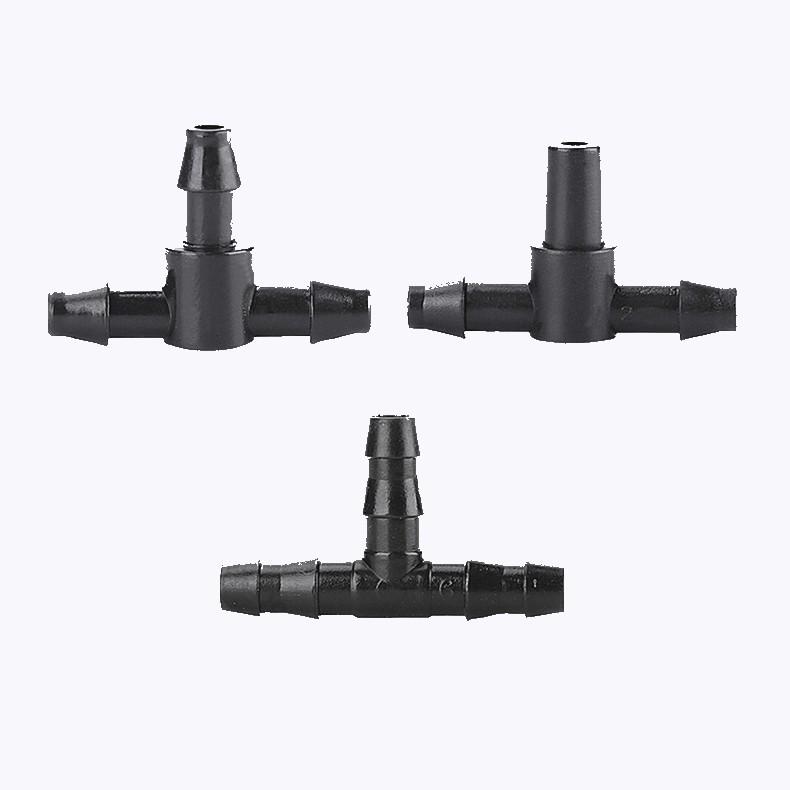 4/7 PVC Cross Barbed Tee Micro-Spray Irrigation Connector for Garden Drip Systems