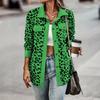 Women's Fashion Geometric Print Button Long Sleeve Casual Jacket for Fall and Winter