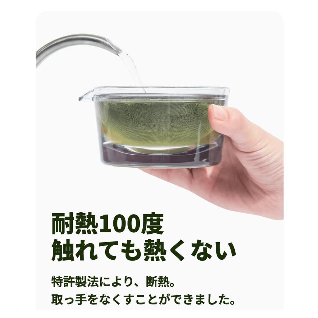 [Senchado Tokyo] [Transparent Teapot] 120ml with Tea Strainer, Unbreakable, Heat-Resistant, Compact, Made in Japan, Dishwasher Safe