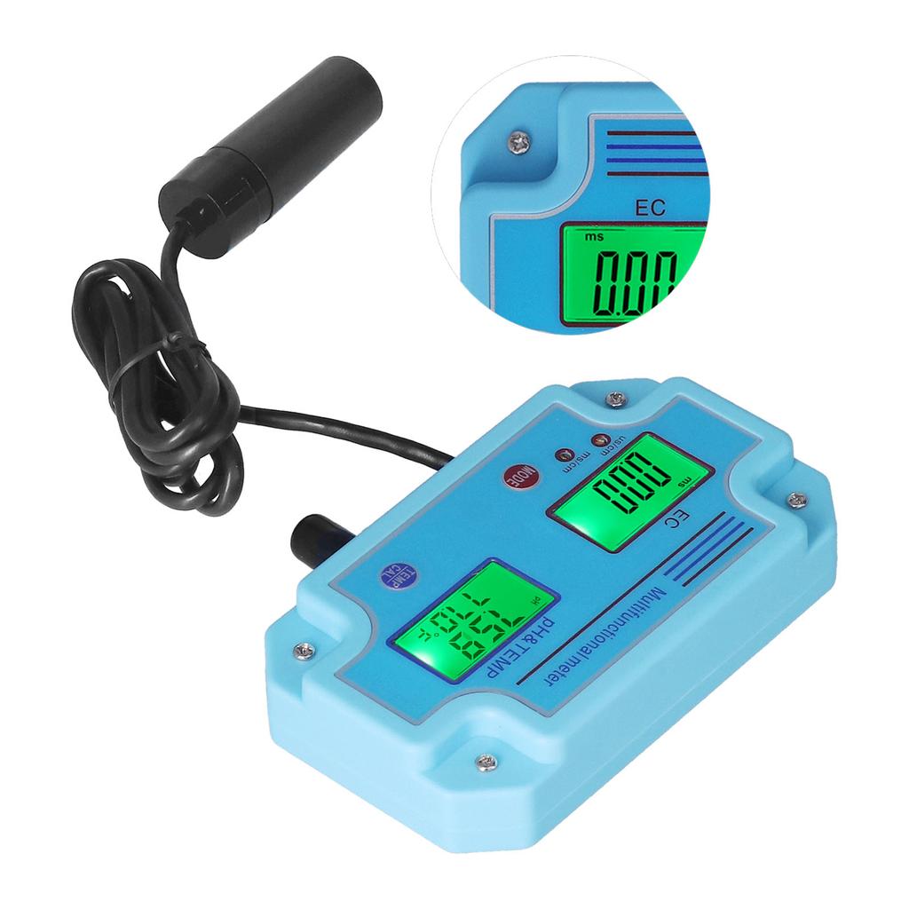 Metru PH EC Temperatură DC 6V Portabil de Înaltă Precizie LCD Monitor Hidroponic Multifuncțional