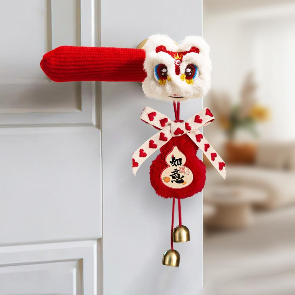 Anti-static Door Handle Protective Cover Dustproof Knitted New Year Door Handle Glove Antifouling Reusable