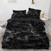 Marble King Queen Duvet Cover Cool Black and White Texture Pattern Bedding Set for Teens Adults 2/3pcs Polyester Quilt Cover