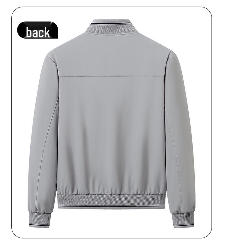 Men's Spring & Autumn Loose Solid Color Jackets - Middle-Aged Dad Business Casual Fashion