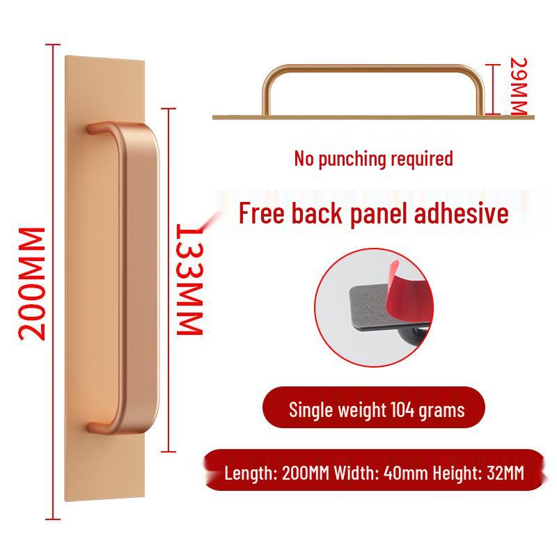 Aluminum Alloy No-Drill Door Handle for Glass, Window, Balcony, Sliding, and Cabinet Doors