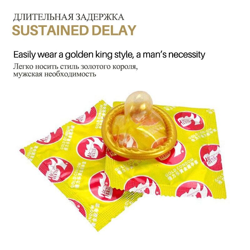 Condoms For Man 50 Pcs Gold Thicken Lasting Long Delay Gay Natural Latex Penis Sleeve Contraception Condoms For Men Sex Product