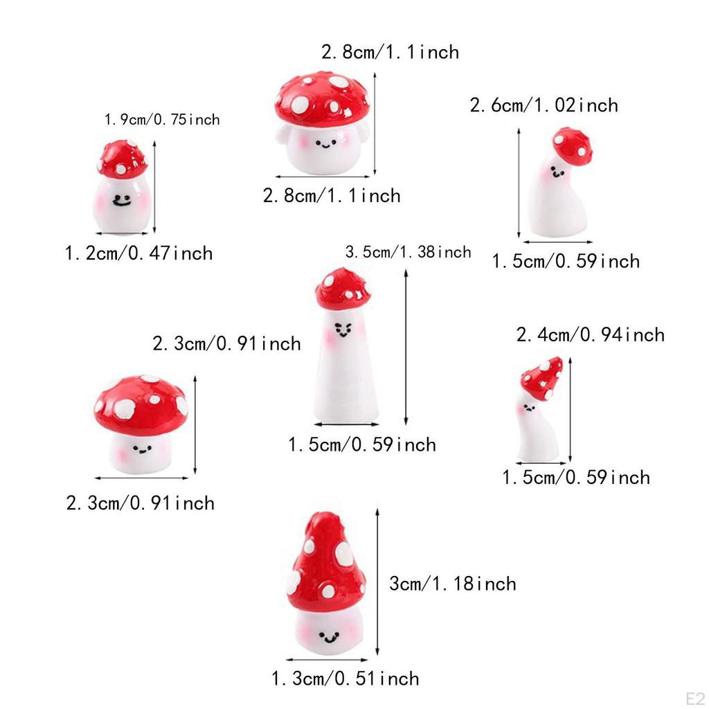 14x zahradní miniaturní figurky, sochy do trávníku, houby, ručně vyráběné ozdoby do květináčů, mini