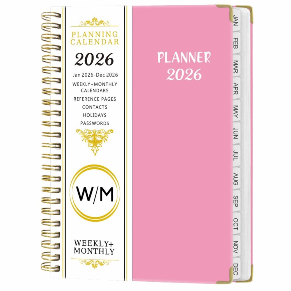 A5 Size 2026 Planner Notebook Yearly Schedule Daily Plan Yearbook Spiral Notebook  Office Supplies