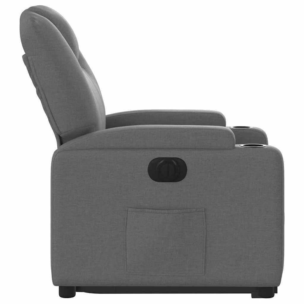 Electric Recliner Chair with Rising Function Dark Grey Fabric