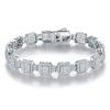 Heavyweight Hip-Hop Bling: Square Cluster Moissanite Tennis Bracelet In 925 Silver