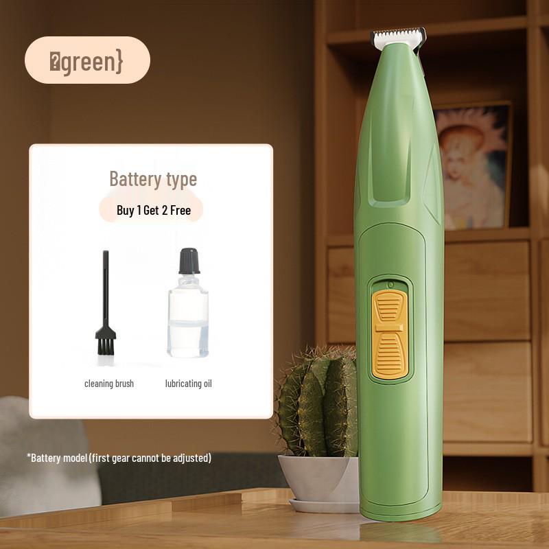 Rechargeable Pet Paw & Hair Trimmer - Safe Rounded Edge, Low Noise, Vibrating Electric Clipper with Light