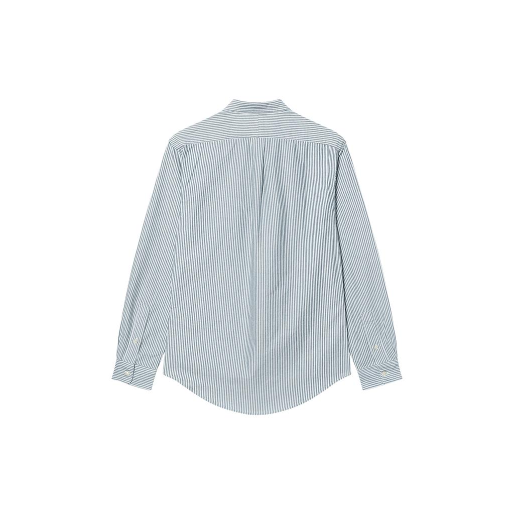 Polo Ralph Lauren SS23 Striped Pointed Collar Button Long Sleeve Shirt Men Shirts Gray Green White 710815567-002