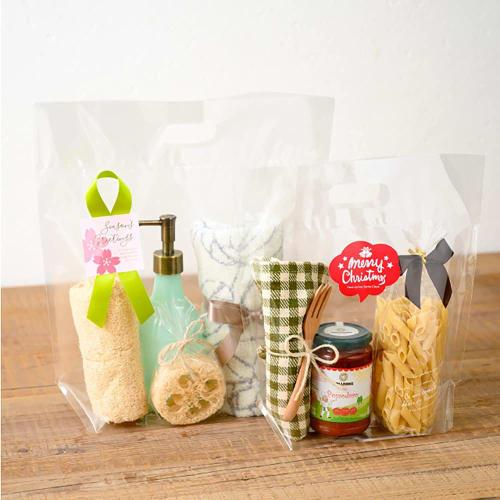 HEADS M-OPBS Clear Stand Bags, Made In Japan, 28 X 29.5 X 9 Cm, 30 Count, with Handles