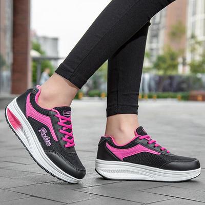 Women's Casual Sneakers Wedge Running Sports Shoes Breathable Mesh Slip Shoes 4 Colors