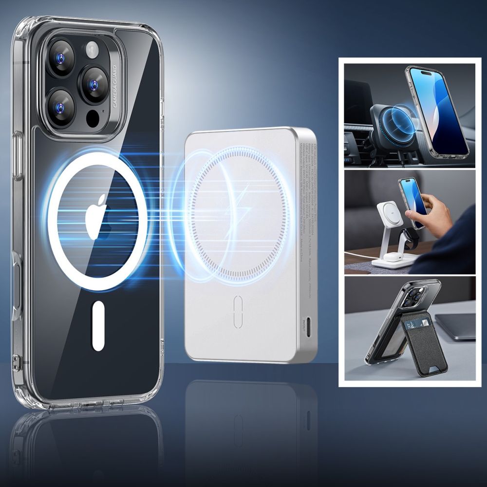 Esr Classic Hybrid Halolock Magsafe & Tempered Glass Iphone 16 Pro Max Clear