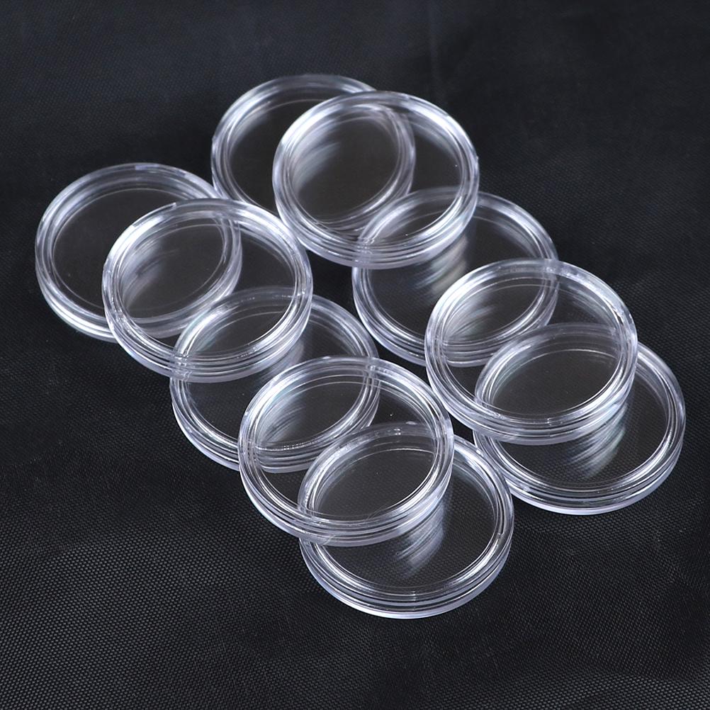 10Pcs 25Mm Applied Clear Round Cases Coin Storage Boxes Capsules Holder