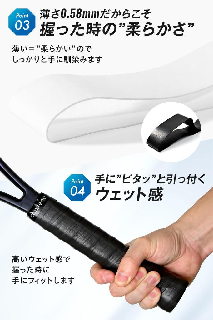 MellowGrip Wet Grip Tape Pack of 8 for Tennis and Badminton (Wet, White) -